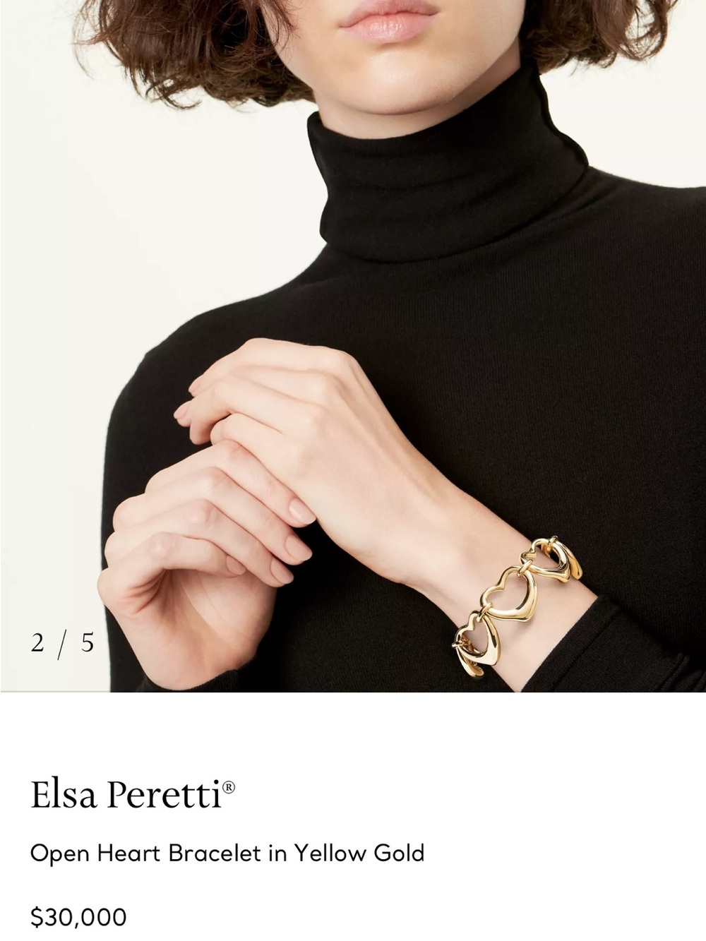 Tiffany & Co. Elsa Peretti Open Heart Bracelet in Yellow Gold